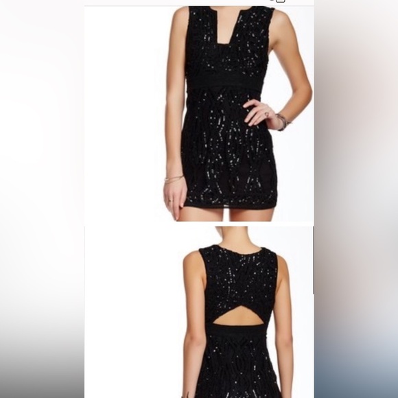 Free People | Black Snake Charmer Sequin Bodycon Dress | Size 0 - Picture 12 of 13